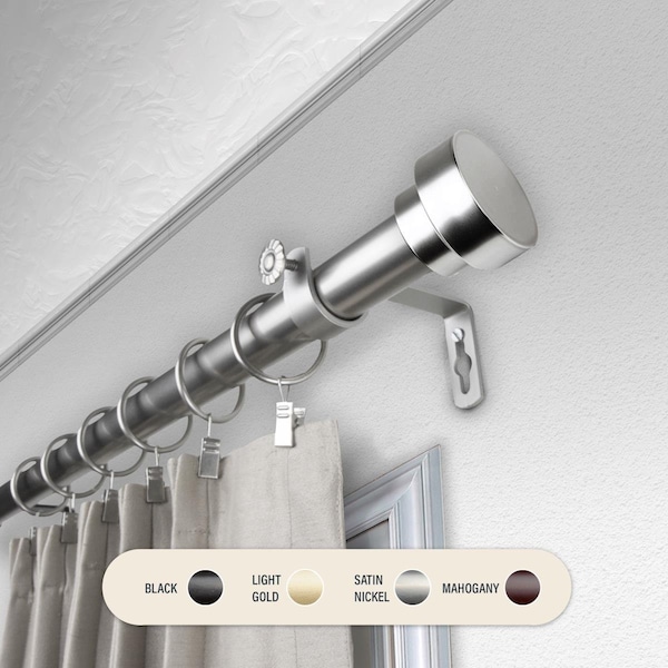 Kd 1 in. Cover Curtain Rod with 48 to 84 in. Extension, Satin Nickel KD3739793 - main